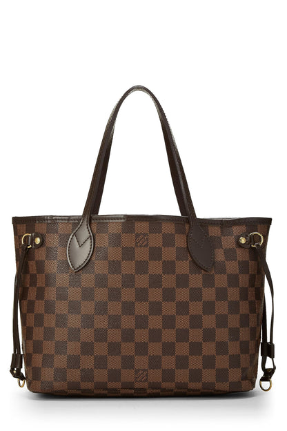 Louis Vuitton,  Damier Ebene Neverfull PM, Brown