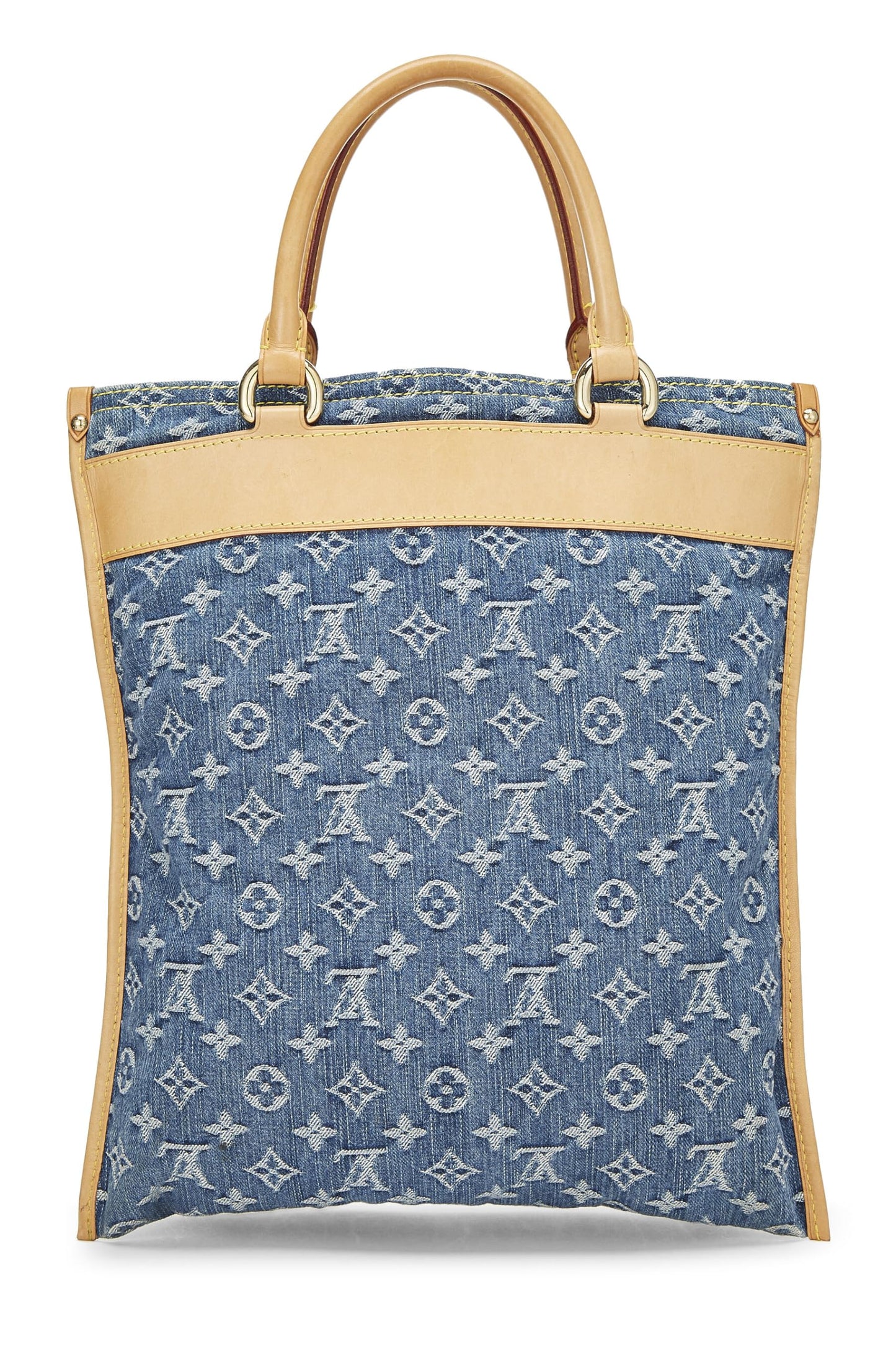 Louis Vuitton,  Blue Monogram Denim Flat Shopper, Blue