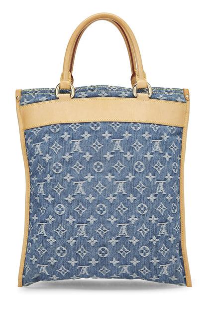 Louis Vuitton,  Blue Monogram Denim Flat Shopper, Blue