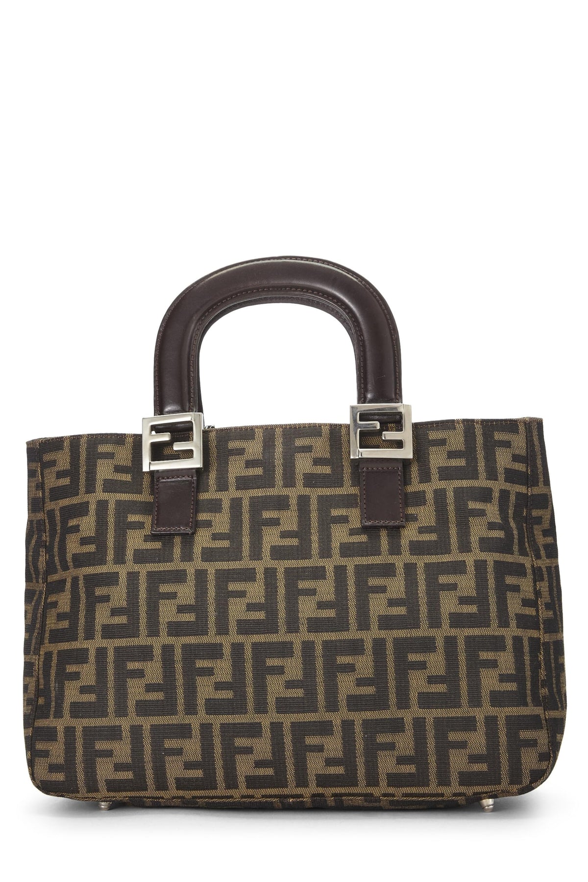 Fendi,  Brown Zucca Canvas Handbag Small, Brown