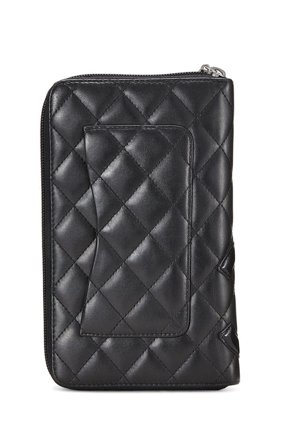 CHANEL,  Black Quilted Calfskin Cambon Ligne Travel Wallet, Black