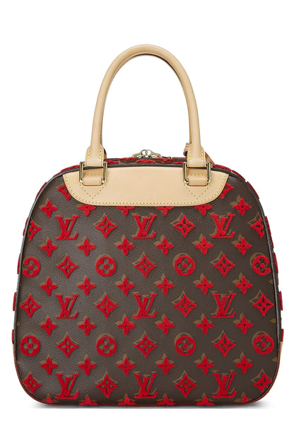 Louis Vuitton,  Red Monogram Tuffetage Deauville Cube, Red