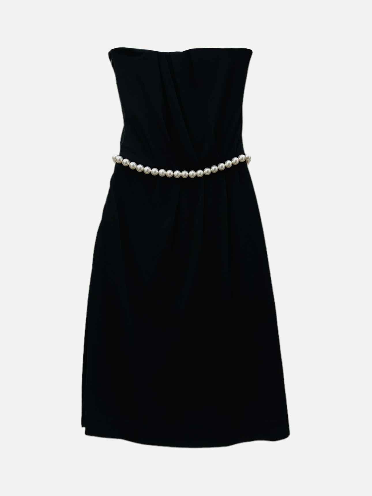 CHANEL Strapless Black Size US 4 Short Dress