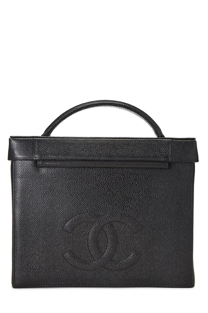 Chanel,  Black Caviar Circle 'CC' Vanity Large, Black
