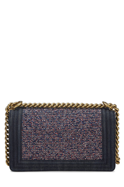 Chanel,  Navy & Red Denim Boy Bag Medium, Multi