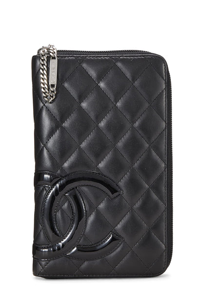 CHANEL,  Black Quilted Calfskin Cambon Ligne Travel Wallet, Black