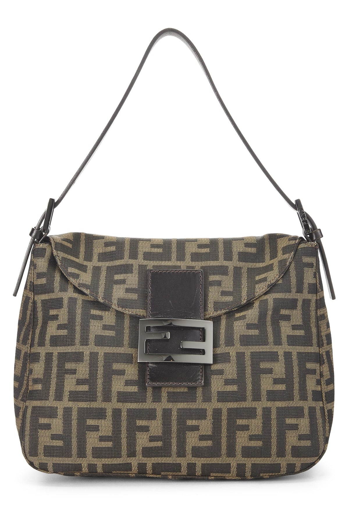 Fendi,  Brown Zucca Shoulder Bag, Brown