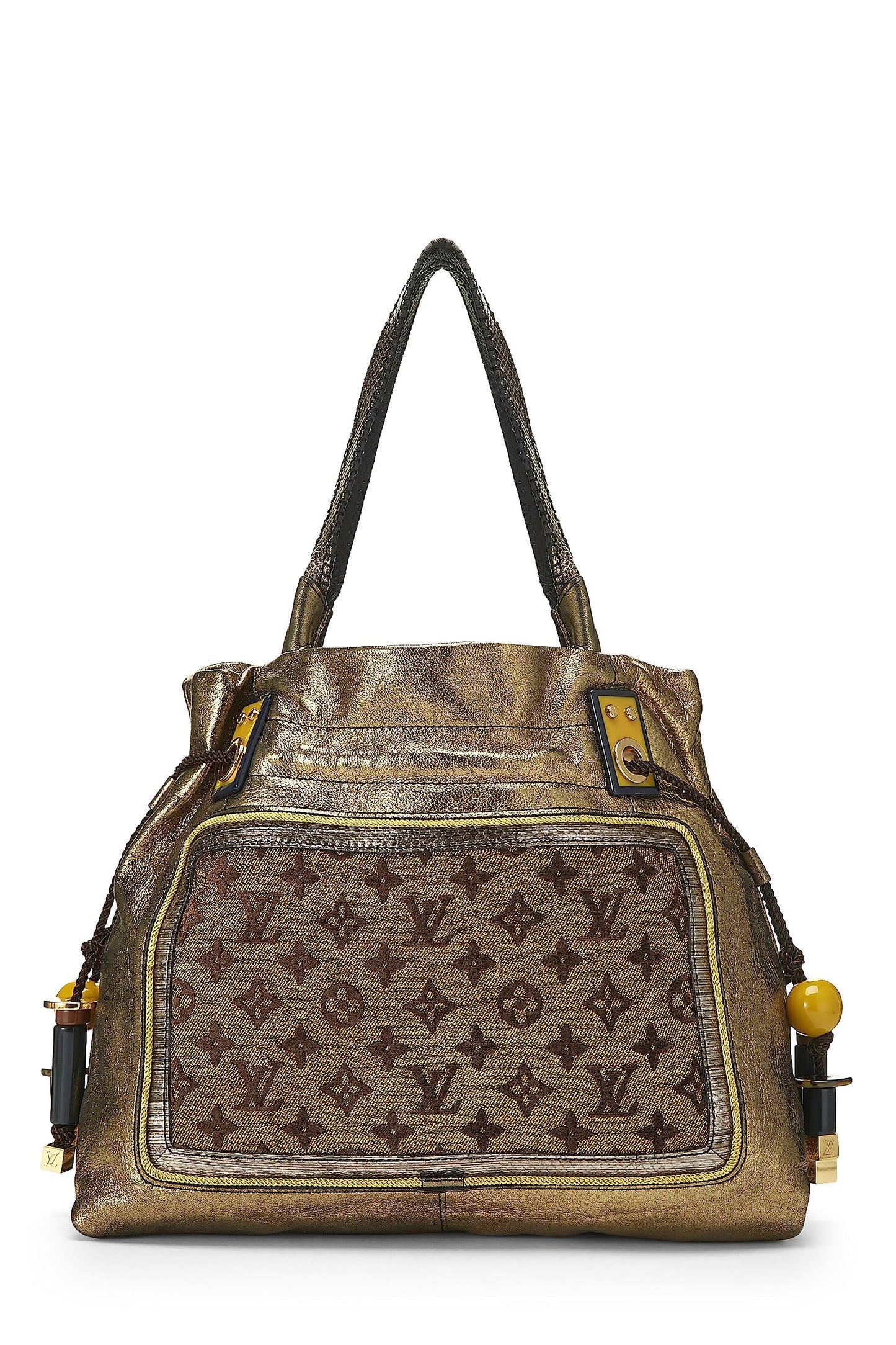 Louis Vuitton,  Gold Leather & Monogram Canvas Sunbird Tote, Gold