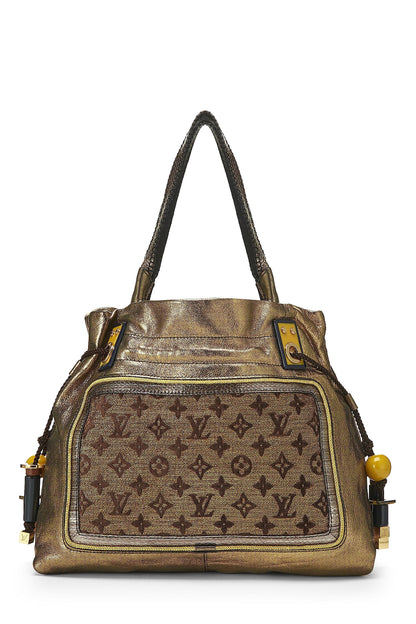 Louis Vuitton,  Gold Leather & Monogram Canvas Sunbird Tote, Gold