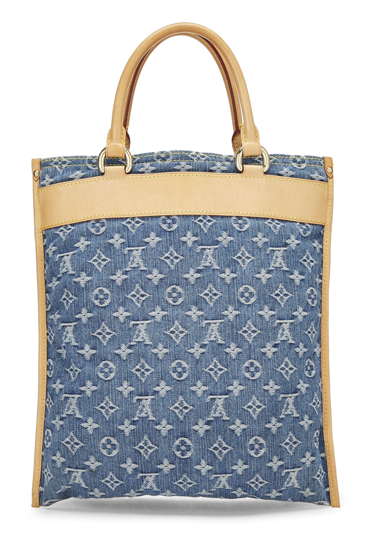 Louis Vuitton,  Blue Monogram Denim Flat Shopper, Blue