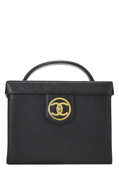 Chanel,  Black Caviar Circle 'CC' Vanity Large, Black