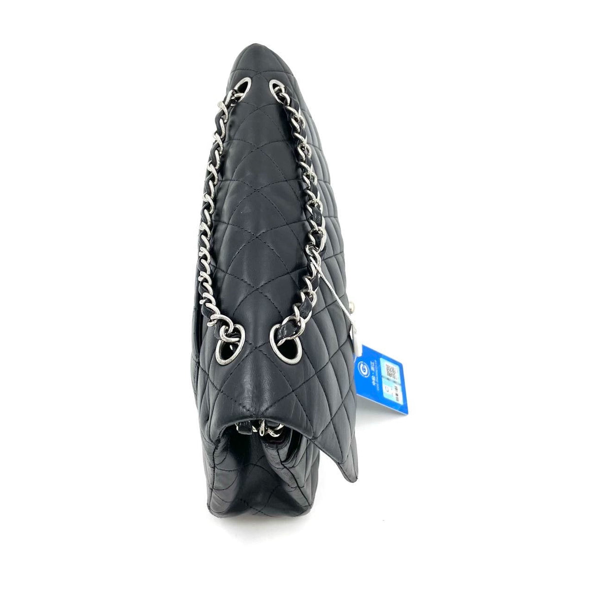 Chanel Timeless Classic Flap Medium Black Lambskin Leather Silver Hardware, 2009-2010