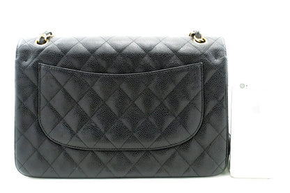 Chanel Classic Large " Grained Calfskin Chain Shoulder Bag Black