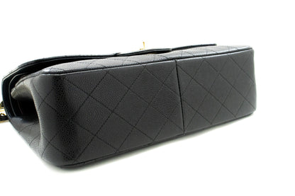 Chanel Classic Large " Grained Calfskin Chain Shoulder Bag Black