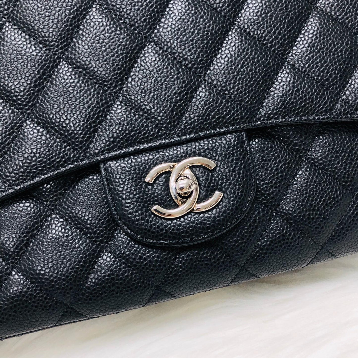Classic Single Flap Maxi in Black Caviar Leather with SHW
