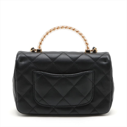 Chanel Mini Matrasse  2WAY Shoulder Bag Top Handle Black G Gold