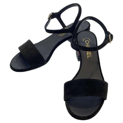 Chanel Strap Sandals Black G45366 suede Size 37