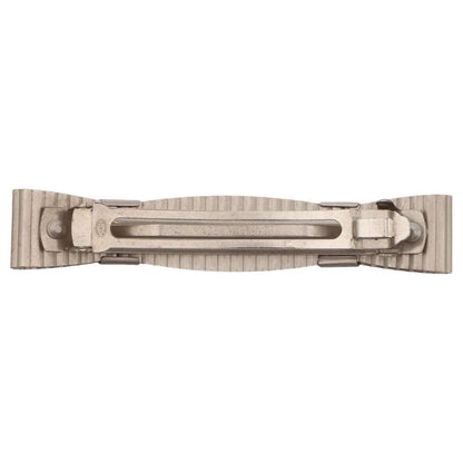 CHANEL CC Logo plate barrette Silver Metal
