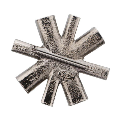 CHANEL CC Logo Brooch Silver Metal