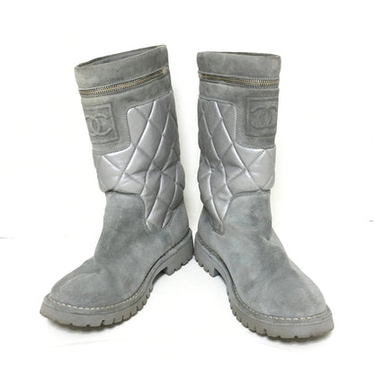 Chanel Grey Boots, 37.5