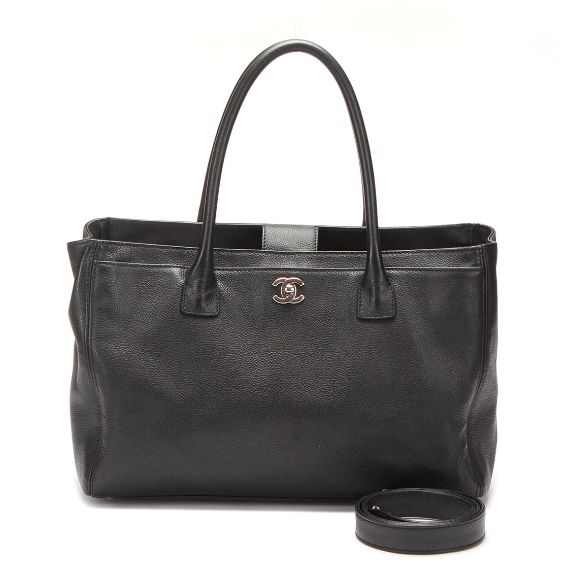 Chanel CC Executive Cerf Tote Leather Tote Bag in Good condition