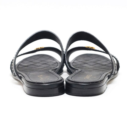 Chanel CC Black Sandals, 37.5