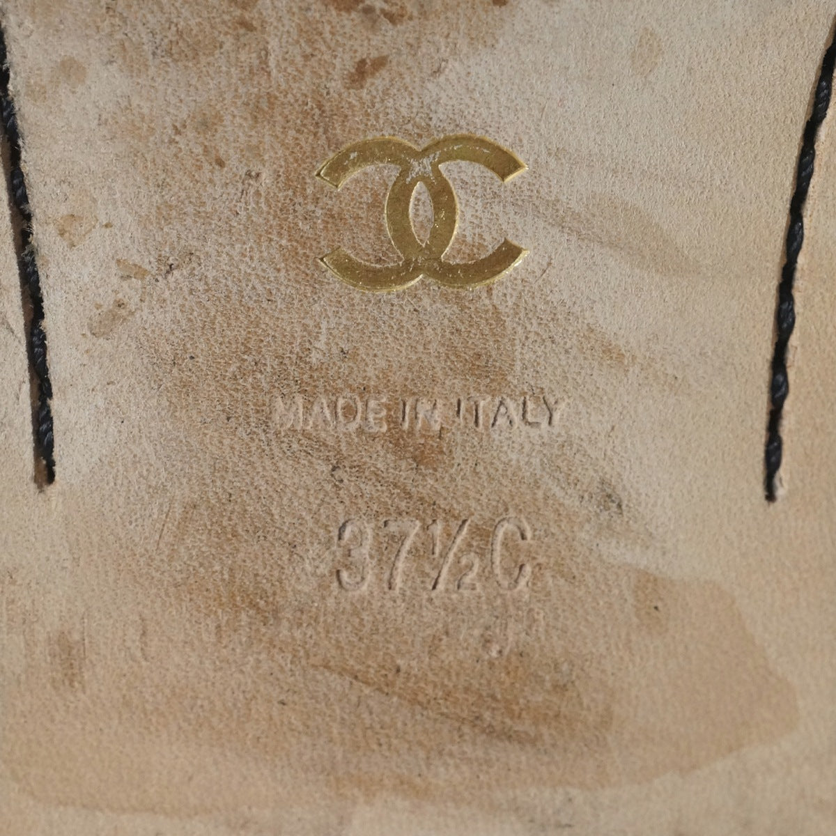 Chanel CC Black Sandals, 37.5