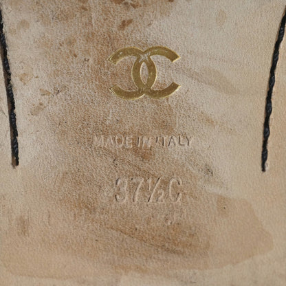 Chanel CC Black Sandals, 37.5