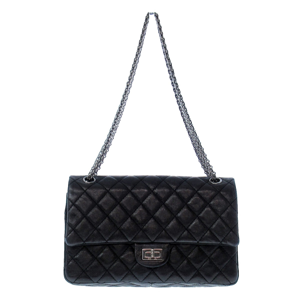 Chanel 2.55 Medium Metallic silver