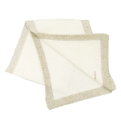 Chanel Scarf White/Beige Angora 80% Wool 10% Cashmere5% Metal Fiber5%