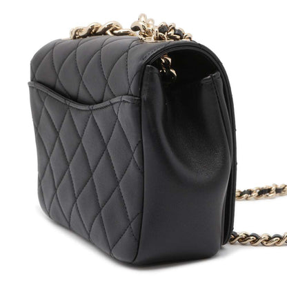 CHANEL Matelasse ChainShoulder Studded CC Logo Black AS1514 Lambskin