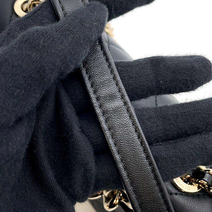 CHANEL Matelasse ChainShoulder Studded CC Logo Black AS1514 Lambskin