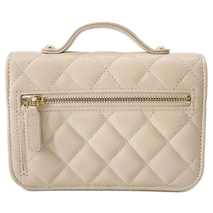 CHANEL Affinity Matelasse ChainShoulder Bag Beige AP2914 Caviar Leather