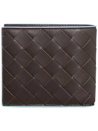 Luxury Bottega Veneta Intrecciato Half Half Wallet Brown