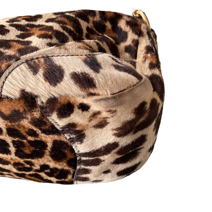 Prada Leopard Hobo Handbag