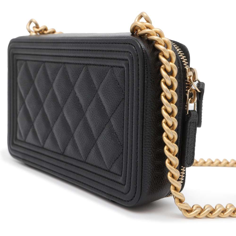 Chanel phone case Boy Chanel Black AP2756 Caviar Leather
