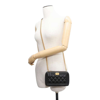 Chanel phone case Boy Chanel Black AP2756 Caviar Leather