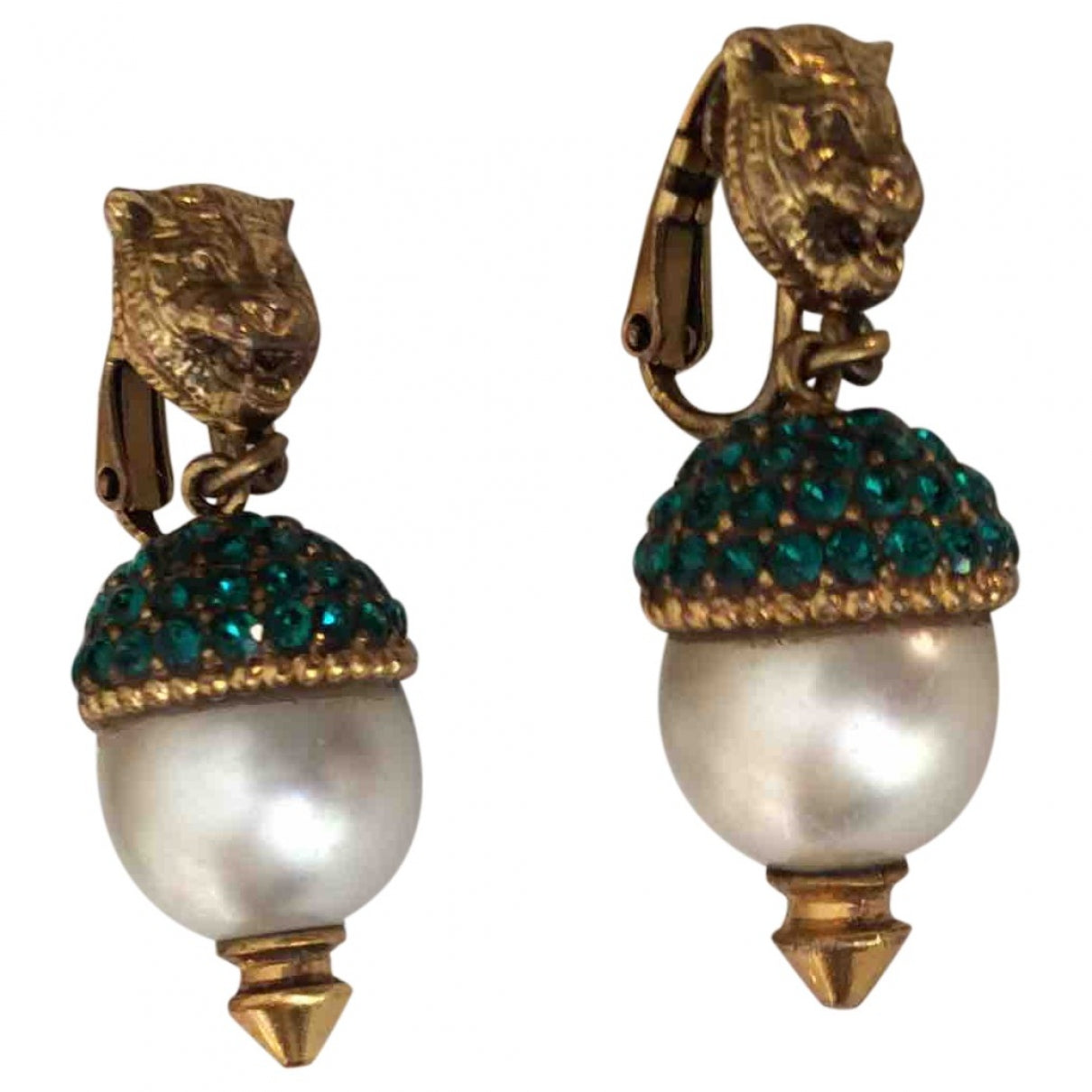 Gucci green metal earrings