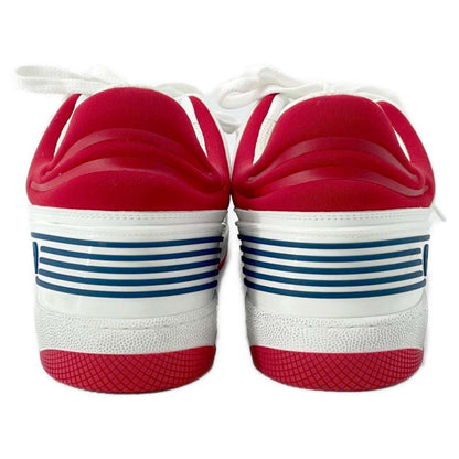 GUCCI Sneakers Basket White/Red/Navy 697882 Leather Rubber Size 9.5