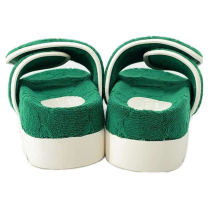 GUCCI Adidas Collaboration Platform Sandals Green/White 702412 GGCotton Size 9