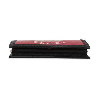 GUCCI adidas Collaboration Chain Wallet Red/Black 621892 GG CrystalCanvas/Leather