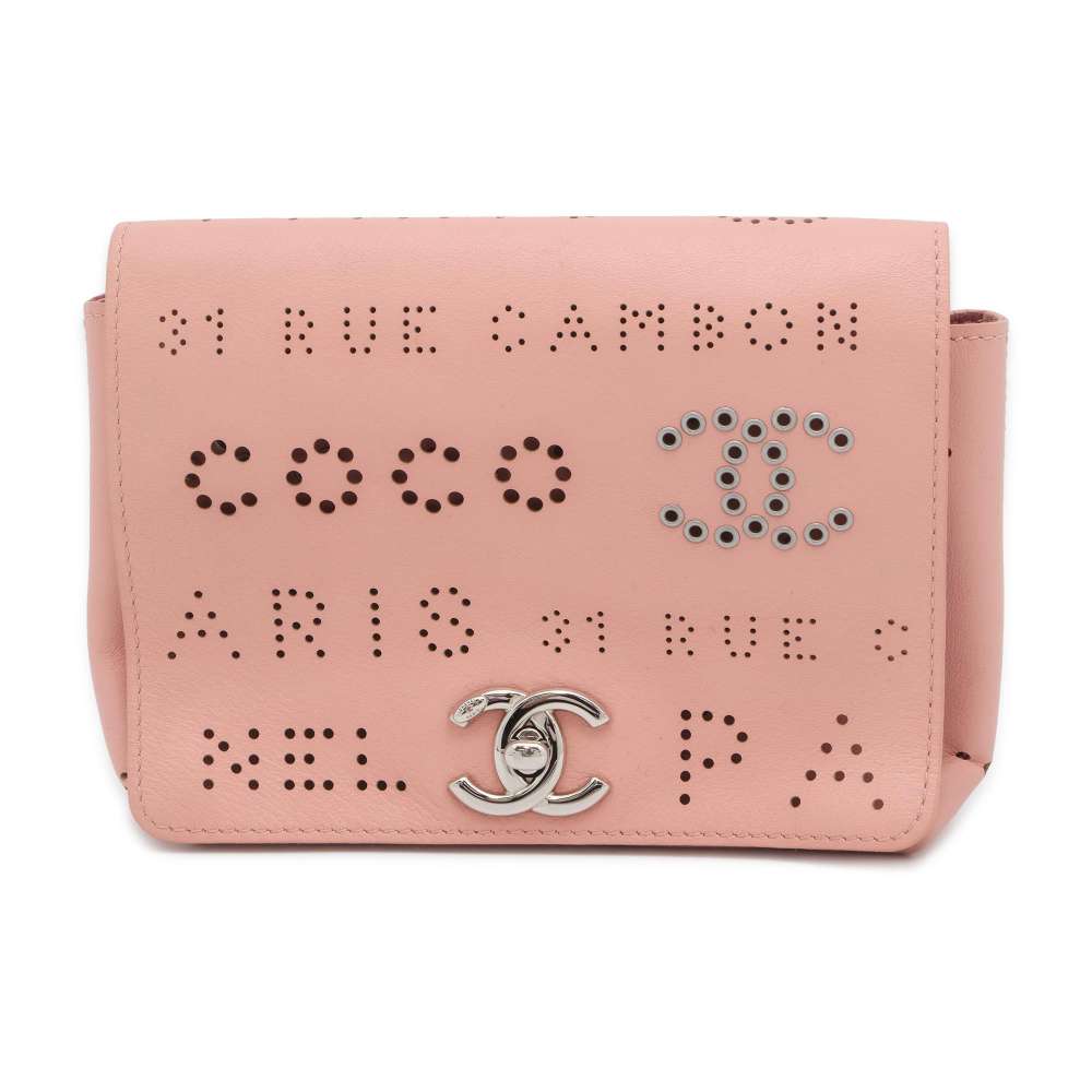 Chanel Punching Waist Bag Pink Leather