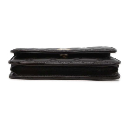 CHANEL Matelasse Shoulder Bag Faux Pearl Black AP1898 Lambskin