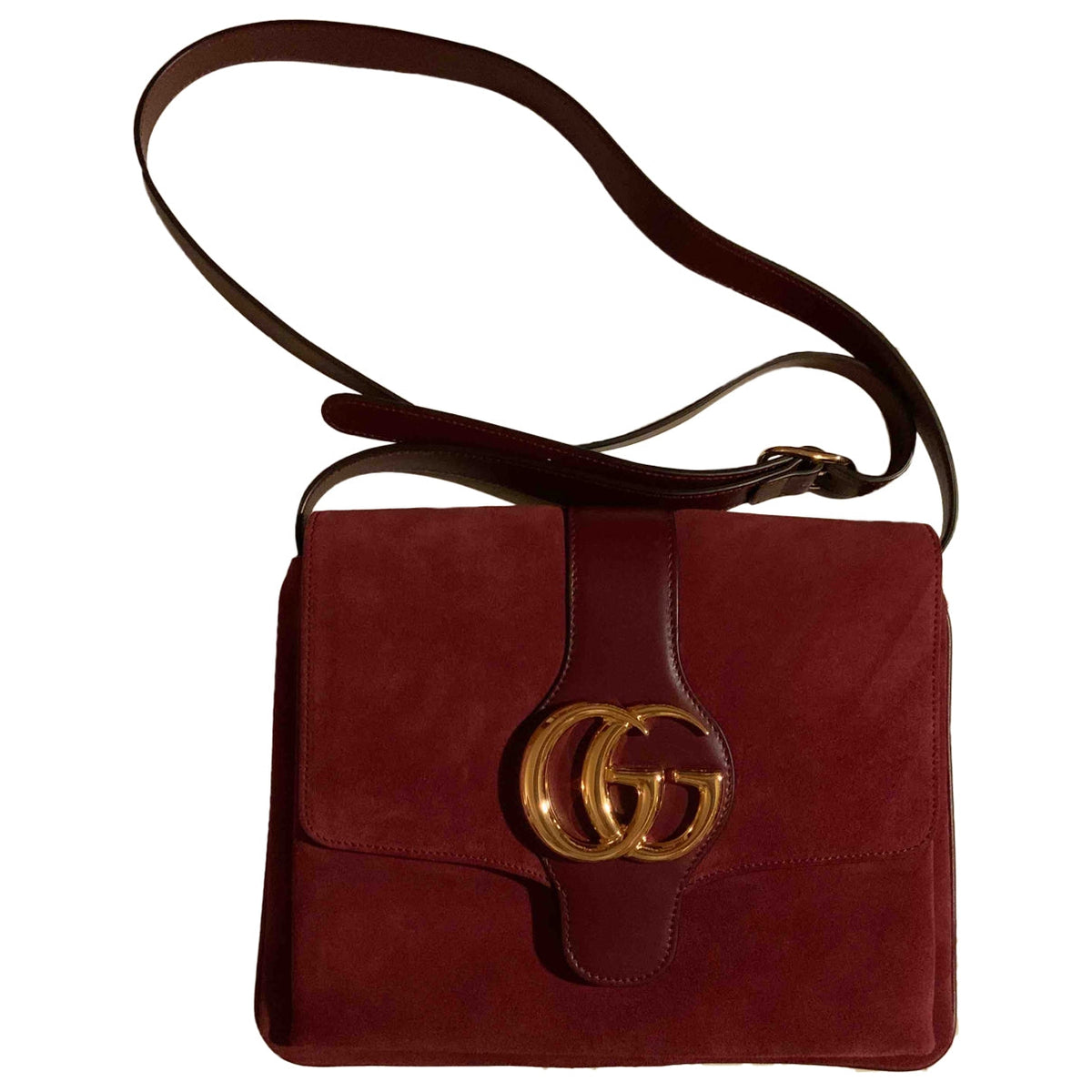 Gucci arli burgundy suede handbag