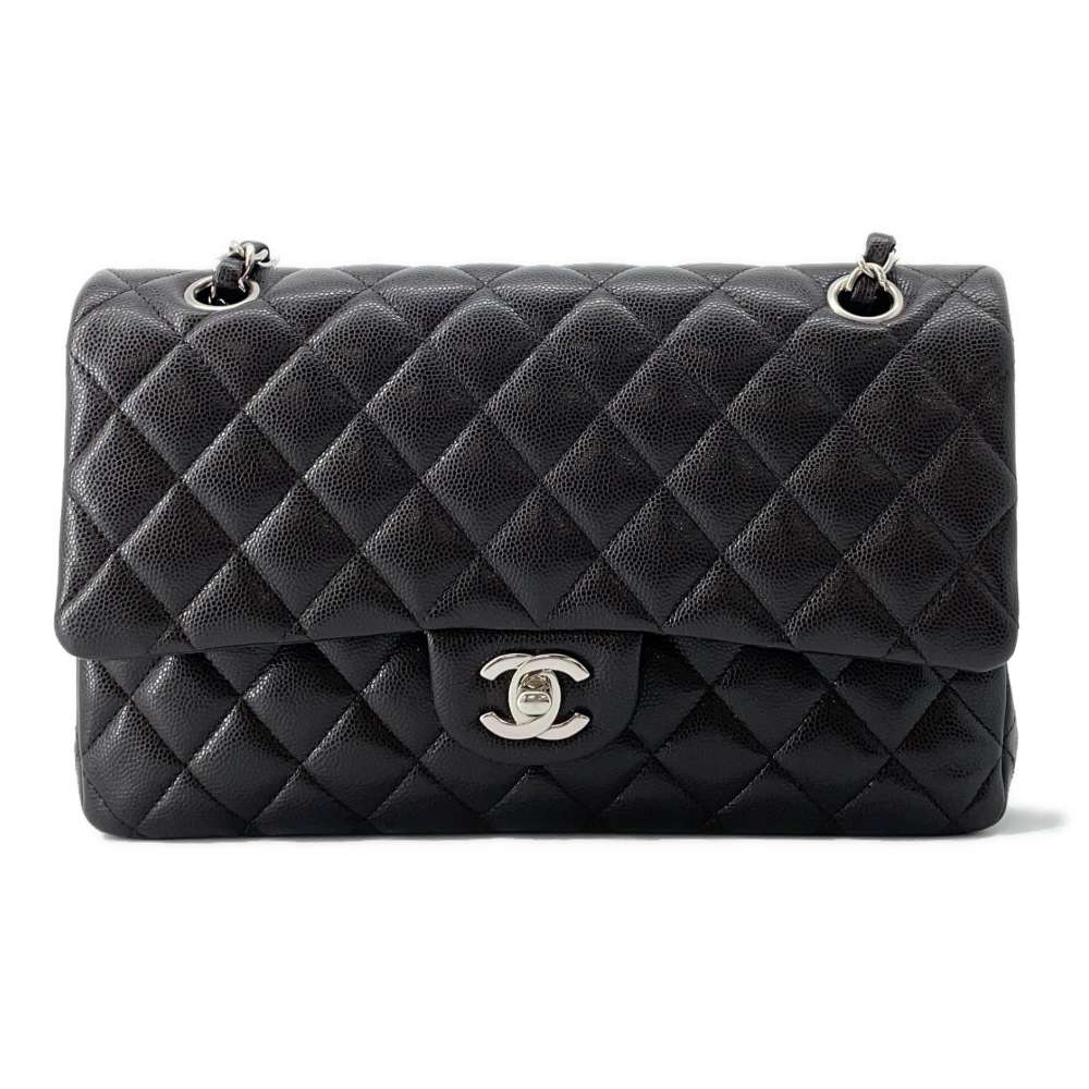 CHANEL Matelasse ChainShoulder Bag Dark Brown A01112 Caviar Leather Size 25