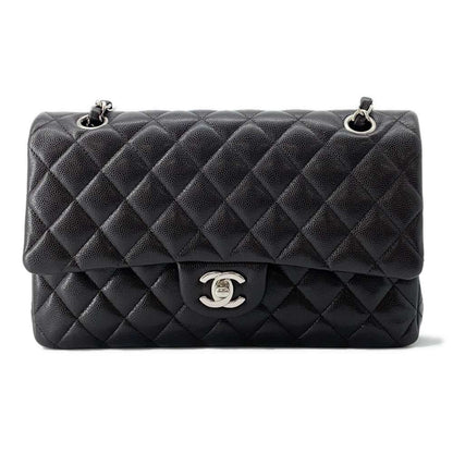 CHANEL Matelasse ChainShoulder Bag Dark Brown A01112 Caviar Leather Size 25