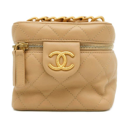 Chanel Matelasse Vanity 2way Bag Beige AS3228 Leather
