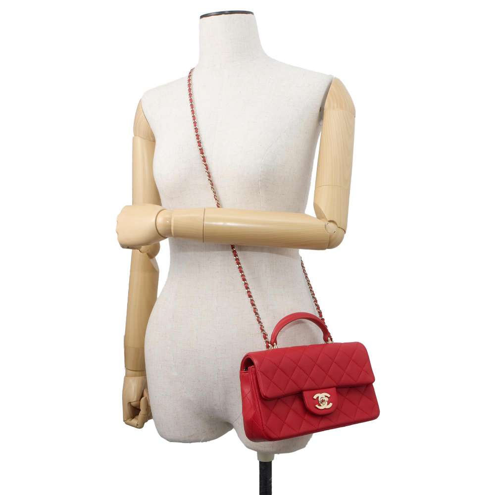 Chanel Top handle 2wayBag Red AS2431 Lambskin