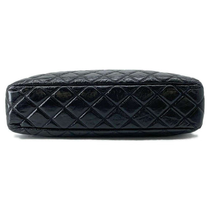 CHANEL CC Logo ShoulderTote Bag Black AS1875 Shiny Aged Calf Leather
