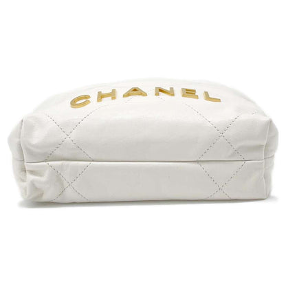 Chanel Chanel 22 HandBag White AS3980 Shiny Calf Leather Size Mini